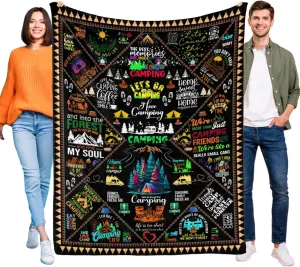 Camping Blanket Gifts for Men Women Couples,Soft Cozy Camping Blankets and Throws RV Travel Hiking Bed Sofa,Cool Camper Gifts for Camping Lovers Campsite Outdoors 50"X40"