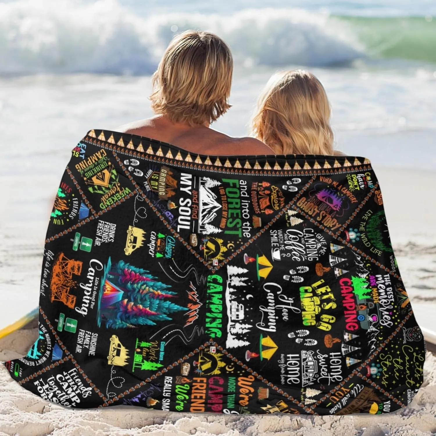 Camping Blanket Gifts for Men Women Couples,Soft Cozy Camping Blankets and Throws RV Travel Hiking Bed Sofa,Cool Camper Gifts for Camping Lovers Campsite Outdoors 50"X40"
