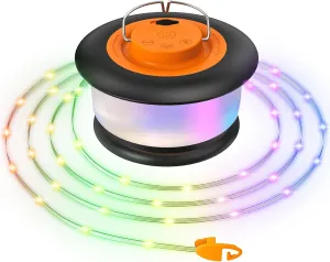 Camping String Lights – 33FT RGB Retractable Light with 19 Lighting Modes, Quick 20s Recovery, Waterproof, 3-in-1 Quick Storage, Rechargeable Tent Lights for Camping, Hiking, Yard, Travel,Holiday Gift