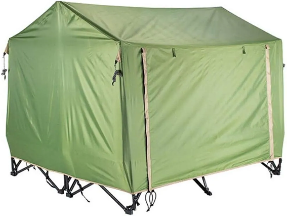Camping Tent Automatic Camping Cot 4-Season Outdoor Off Ground Tentwaterproof for 2 Person Hiking Winter Fishing Camping Travel Triangle Canvas Teepee