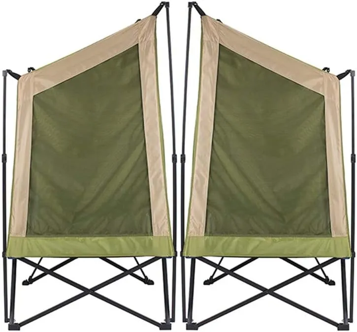 Camping Tent Automatic Camping Cot 4-Season Outdoor Off Ground Tentwaterproof for 2 Person Hiking Winter Fishing Camping Travel Triangle Canvas Teepee