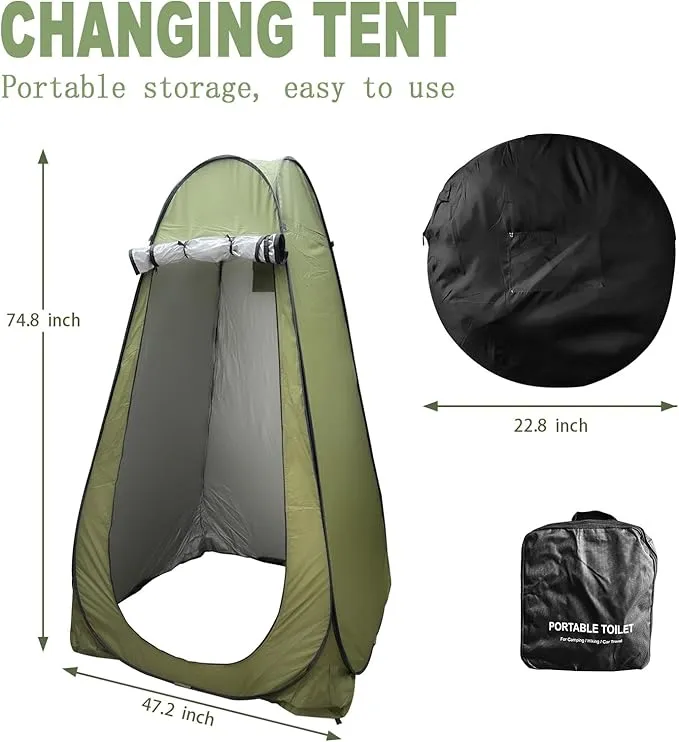 Camping Toilets Portable with Pop up Privacy Tent, X Large Portable Toilet Potty for Adults,2 in 1 Portable Toilet for Adults for RV Camping Travel