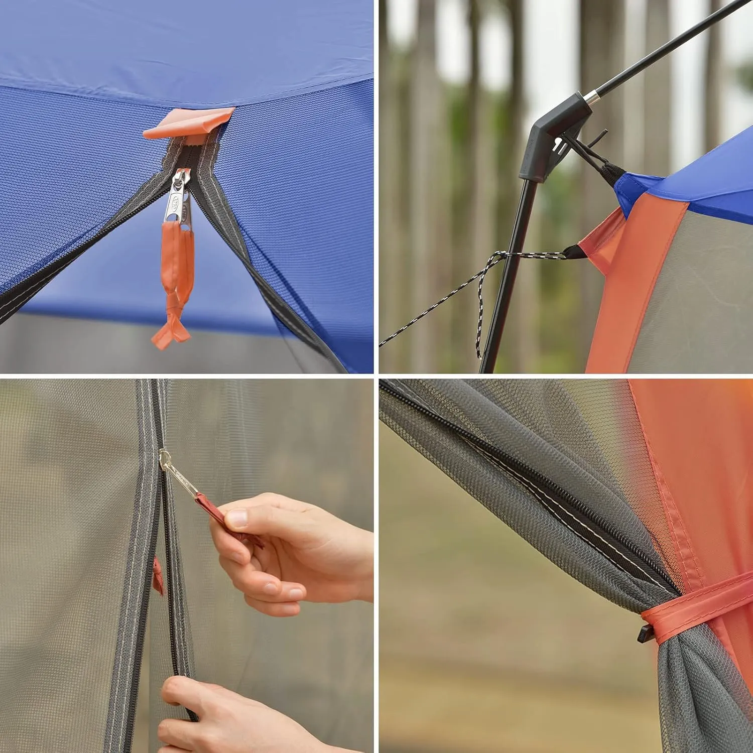CAMPROS CP Screen House Room with 1 Side Wind/Sun Panel Canopy Tent Camping Tent Screen Shelter Gazebos for Patios Outdoor Camping Activities, 12'X10'X90in(H) - Blue