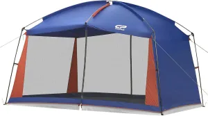 CAMPROS CP Screen House Room with 1 Side Wind/Sun Panel Canopy Tent Camping Tent Screen Shelter Gazebos for Patios Outdoor Camping Activities, 12'X10'X90in(H) - Blue