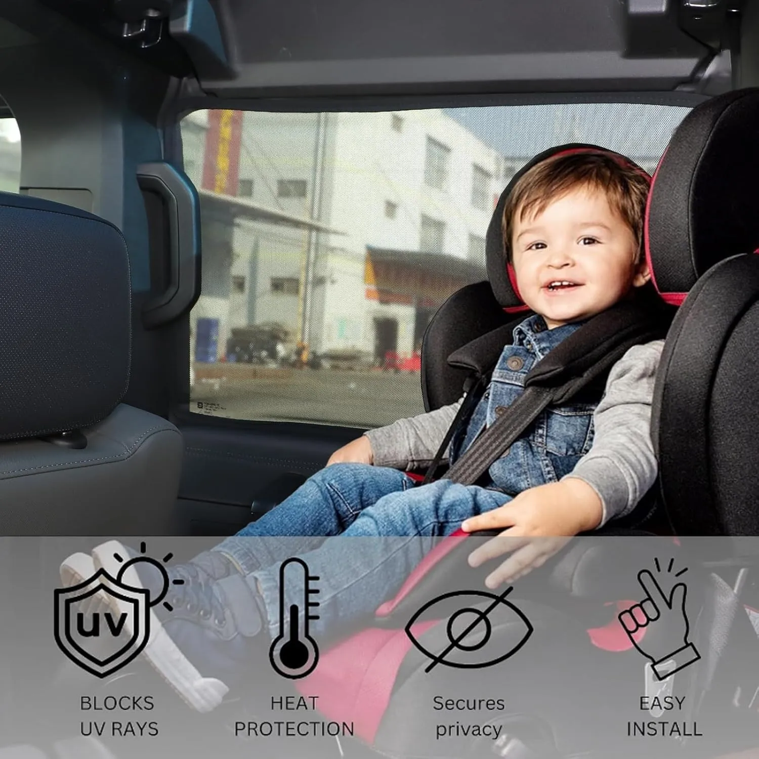Car Side Window Shades for Hummer EV Accessories Sun Shade Heat Insulation Strong-Light Blocking&UV Protection Privacy Essential Interior for Baby,Car Camping and Napping Curtains (Rear Side, 1:1)