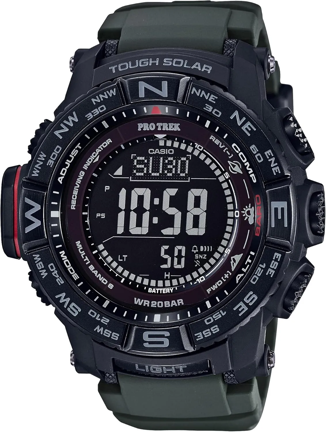 Casio PRW3500 Series | Pro Trek | 100M WR | Compass | Alt/Baro-Thermo | Tough Solar Power | Atomic Timekeeping | 1-100 SEC Stopwatch | Countdown Timer | World Time
