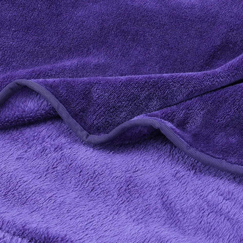 Catalonia Fleece Wearable Blanket Poncho for Adult Women Men, Travel Wrap Blanket Cape with Pocket |Warm, Soft, Cozy, Snuggly, Comfort Gift, No Sleeves|All Season, Purple