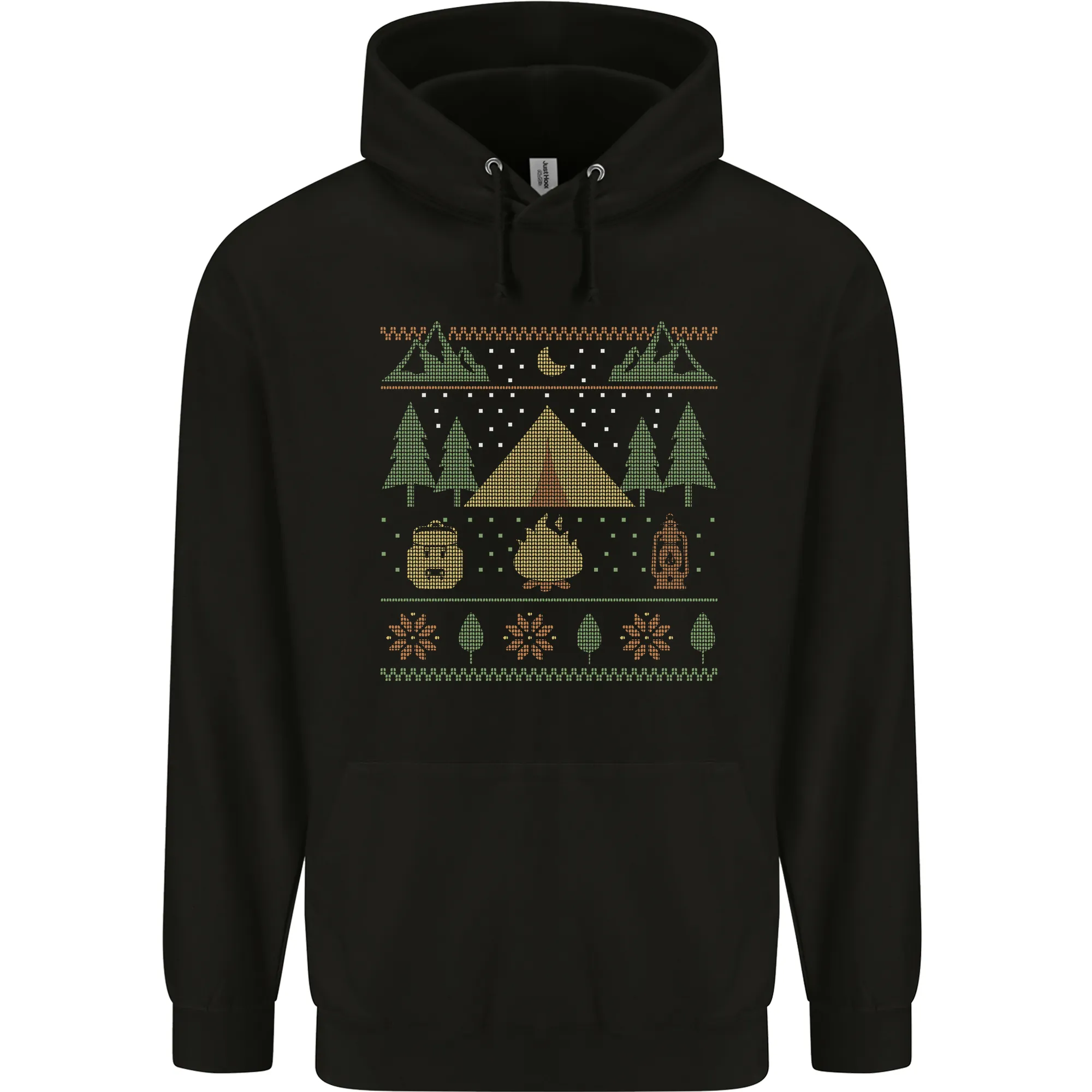 Christmas Camping Xmas Tent Funny Mens 80% Cotton Hoodie