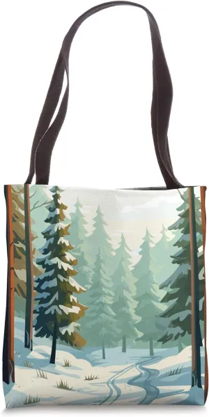 Christmas green spruce trees Sunlight in the winter forest Tote Bag