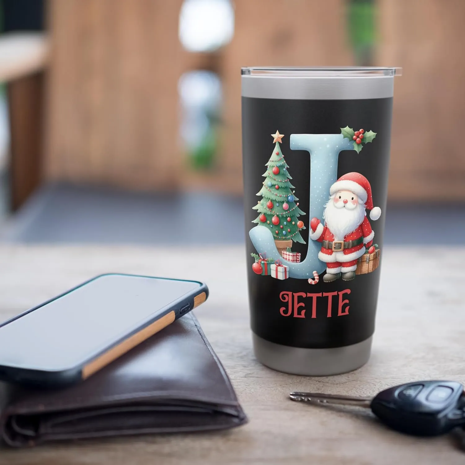 Christmas Letters Jette Winter Letter Girls Name Stainless Steel Insulated Tumbler