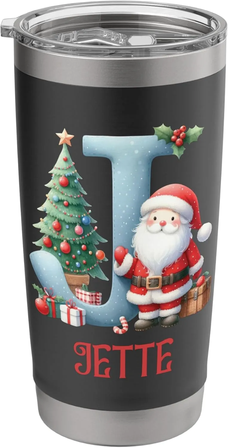 Christmas Letters Jette Winter Letter Girls Name Stainless Steel Insulated Tumbler