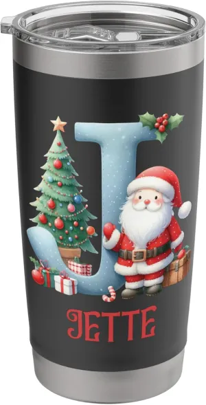 Christmas Letters Jette Winter Letter Girls Name Stainless Steel Insulated Tumbler
