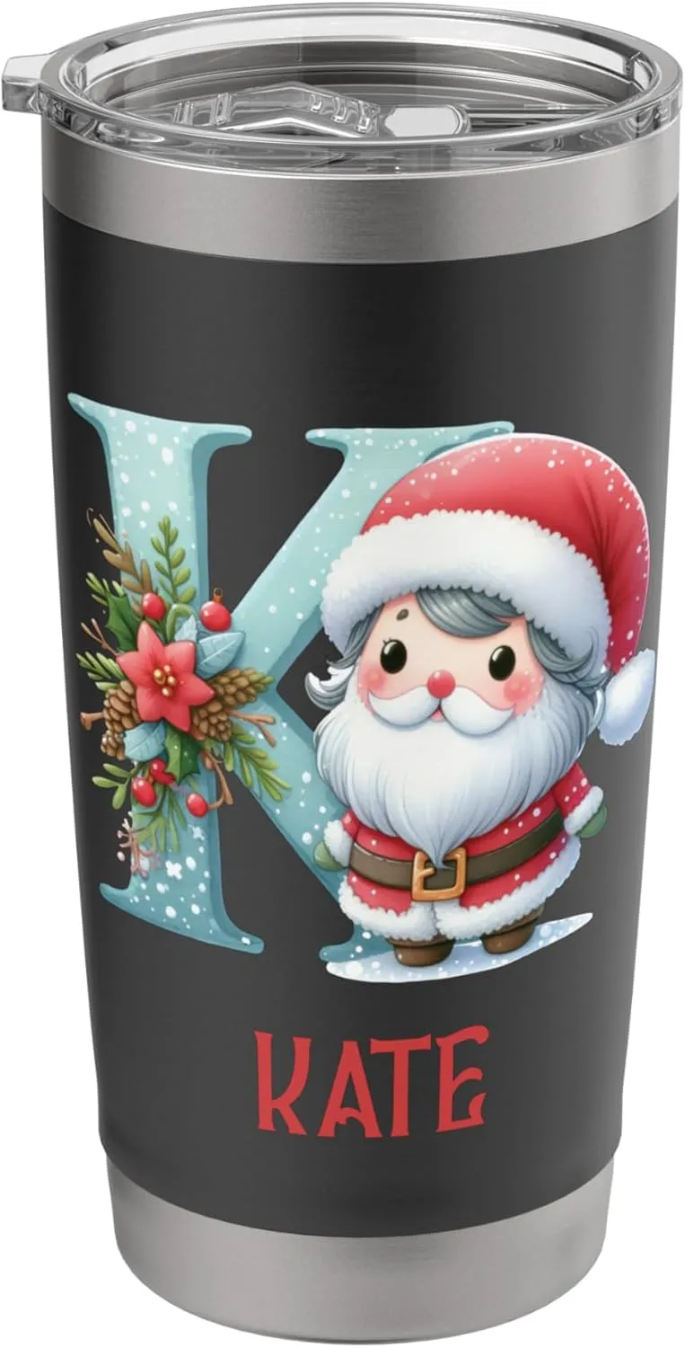 Christmas Letters Kate Winter Letter Girls Name Stainless Steel Insulated Tumbler