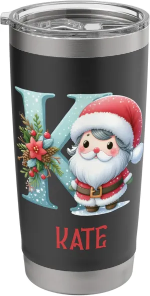 Christmas Letters Kate Winter Letter Girls Name Stainless Steel Insulated Tumbler