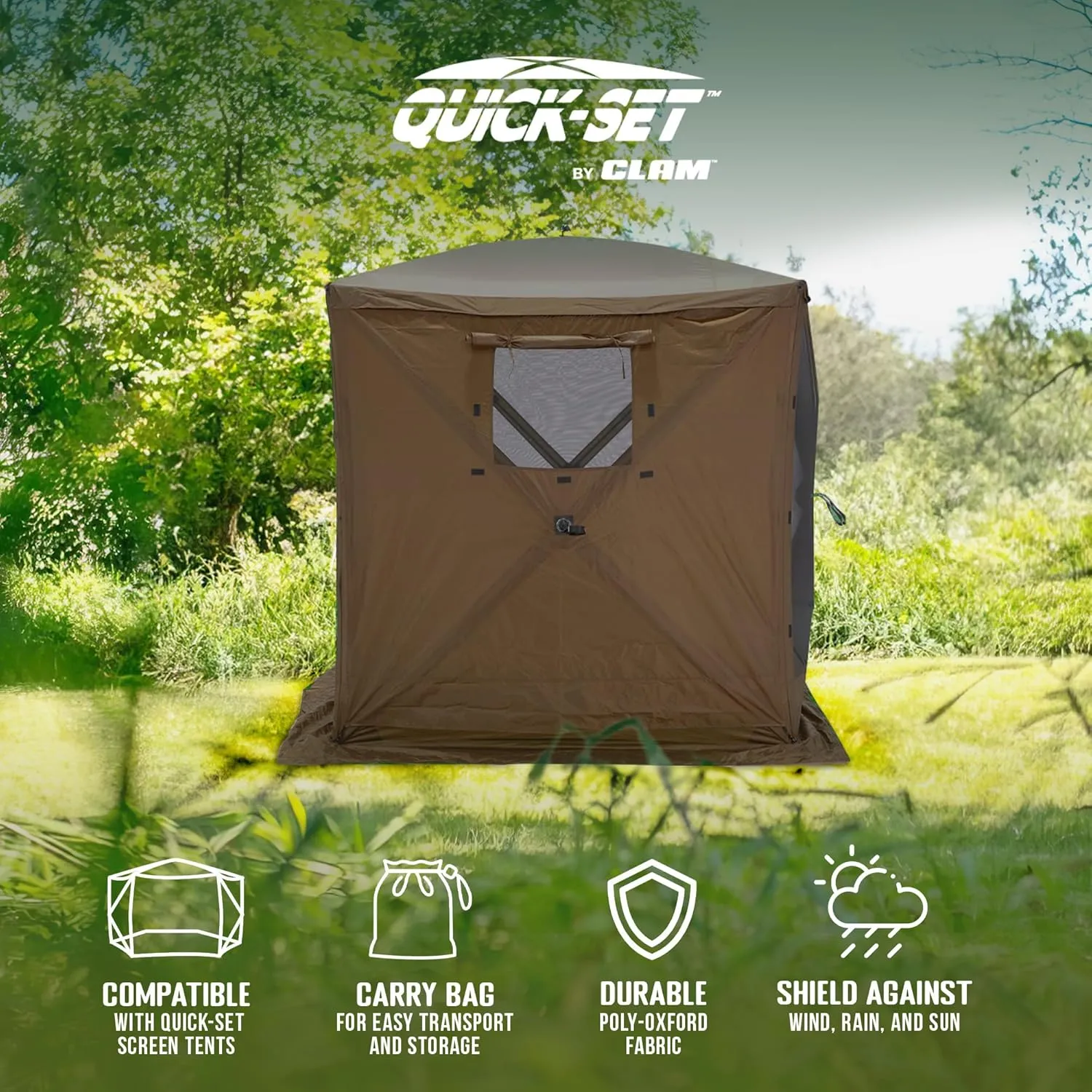 Clam Quick-Set Wind and Sun Panel Attachment for Escape Sport Screen Shelter Canopy Tent with Carrying Bag, Accessory Only