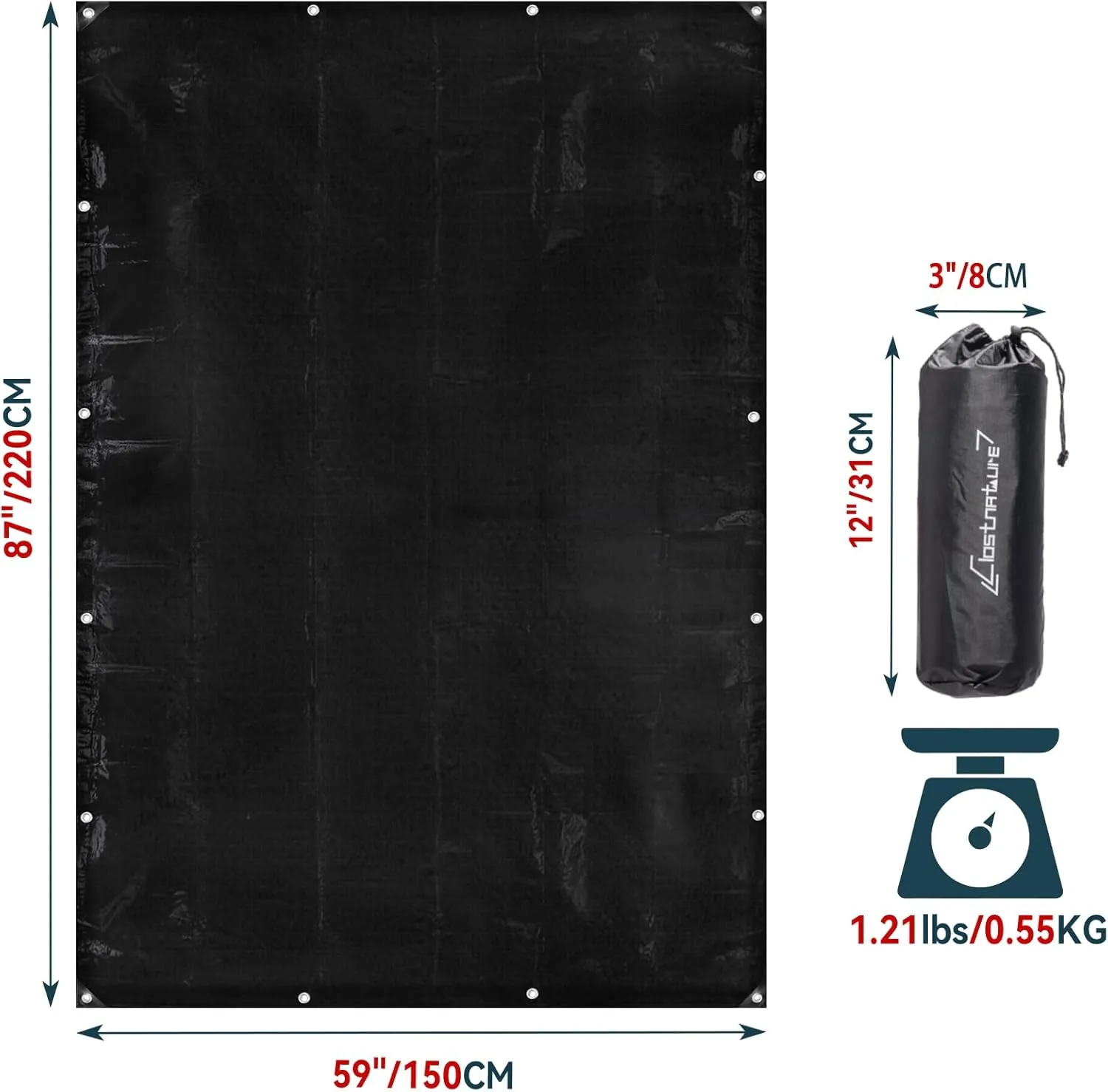 Clostnature Tent Footprint for Camping - Waterproof Camping Tarp, Heavy Duty Ground Sheet, Lightweight Tent Tarp with Carry Bag, Multipurpose Outdoor Floor Mat for Hiking, Backpacking, Hammock, Picnic