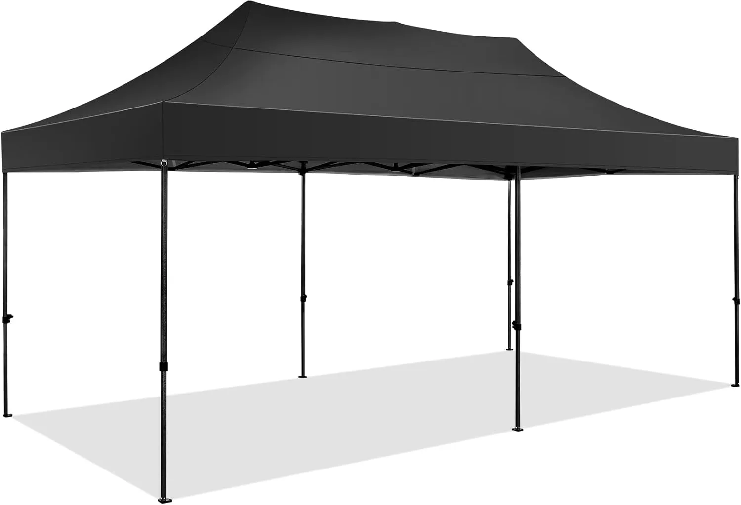 COBIZI 10x20 Pop Up Canopy Without Sidewall,Heavy Duty Canopy UPF 50  All Season Wind Waterproof Commercial Outdoor Wedding Party Tents for Parties Canopy Gazebo with Roller Bag(10 x 20 ft Black)