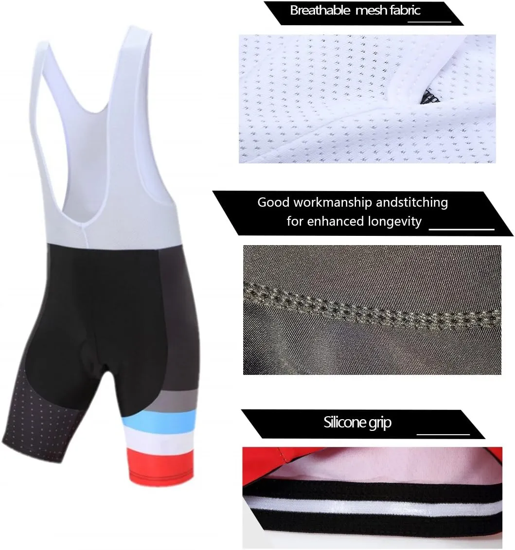 Coconut Ropamo CR Men's Cycling Jersey Set Road Bike Jersey Zipper Pocket Short Sleeves Cycling Kits Bib Shorts 3D Padded