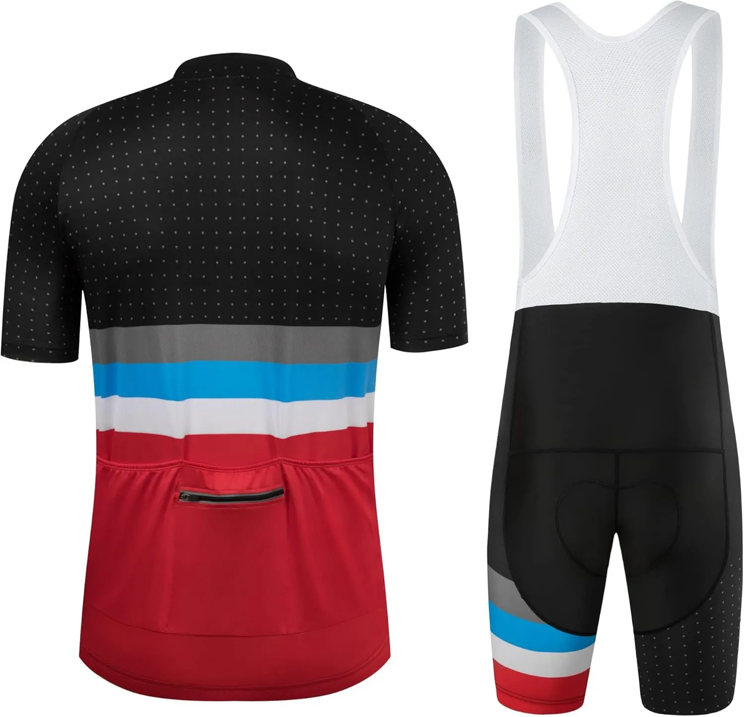Coconut Ropamo CR Men's Cycling Jersey Set Road Bike Jersey Zipper Pocket Short Sleeves Cycling Kits Bib Shorts 3D Padded