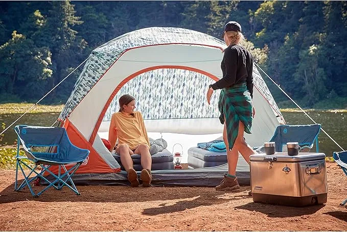 Coleman Skydome Camping Tent, 2/4/6/8 Person Weatherproof Tent with 5 Minute Setup, Includes Pre-Attached Poles, Rainfly, Carry Bag & Roomy Interior