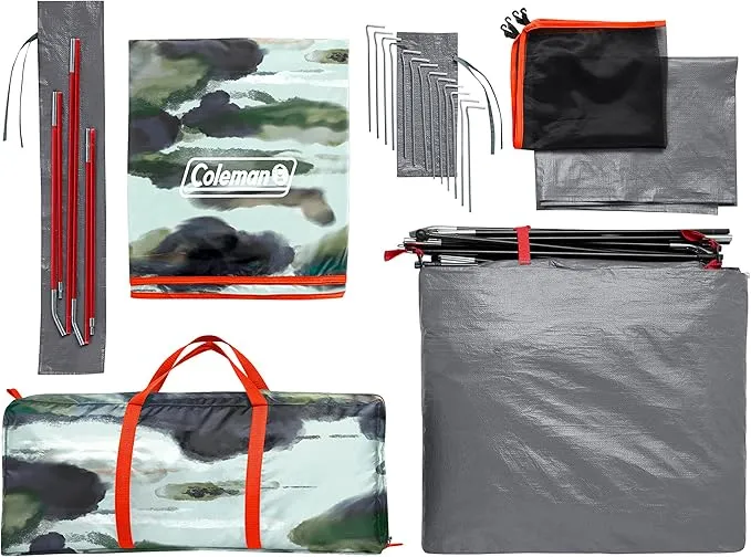 Coleman Skydome Camping Tent, 2/4/6/8 Person Weatherproof Tent with 5 Minute Setup, Includes Pre-Attached Poles, Rainfly, Carry Bag & Roomy Interior
