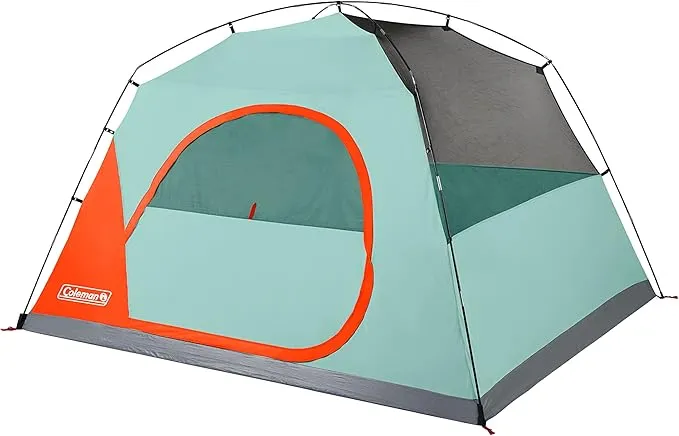 Coleman Skydome Camping Tent, 2/4/6/8 Person Weatherproof Tent with 5 Minute Setup, Includes Pre-Attached Poles, Rainfly, Carry Bag & Roomy Interior