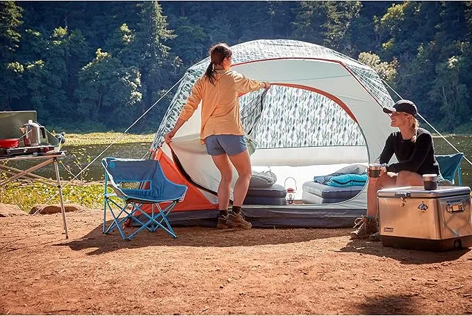Coleman Skydome Camping Tent, 2/4/6/8 Person Weatherproof Tent with 5 Minute Setup, Includes Pre-Attached Poles, Rainfly, Carry Bag & Roomy Interior