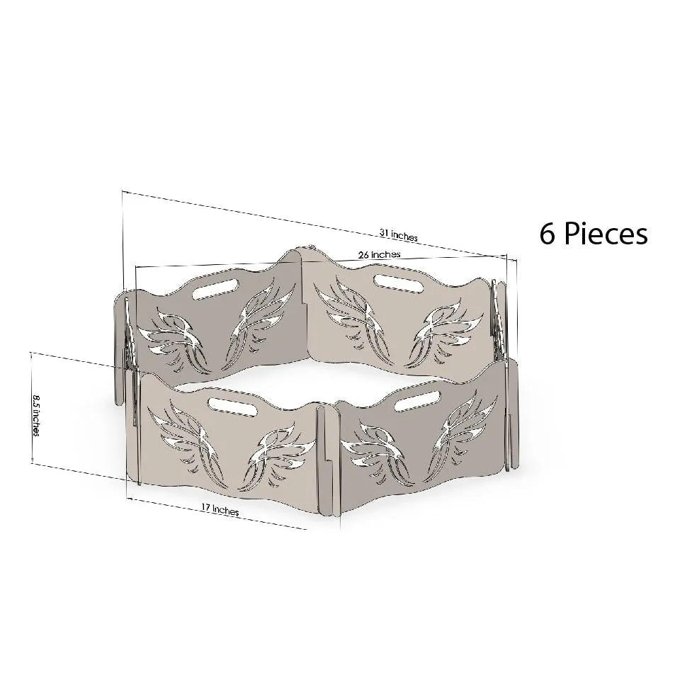 Collapsible Adjustable Fire Pit Decorative Leaves DXF Files Cut Ready for CNC