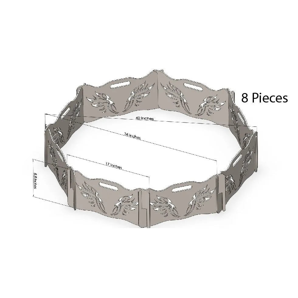 Collapsible Adjustable Fire Pit Decorative Leaves DXF Files Cut Ready for CNC