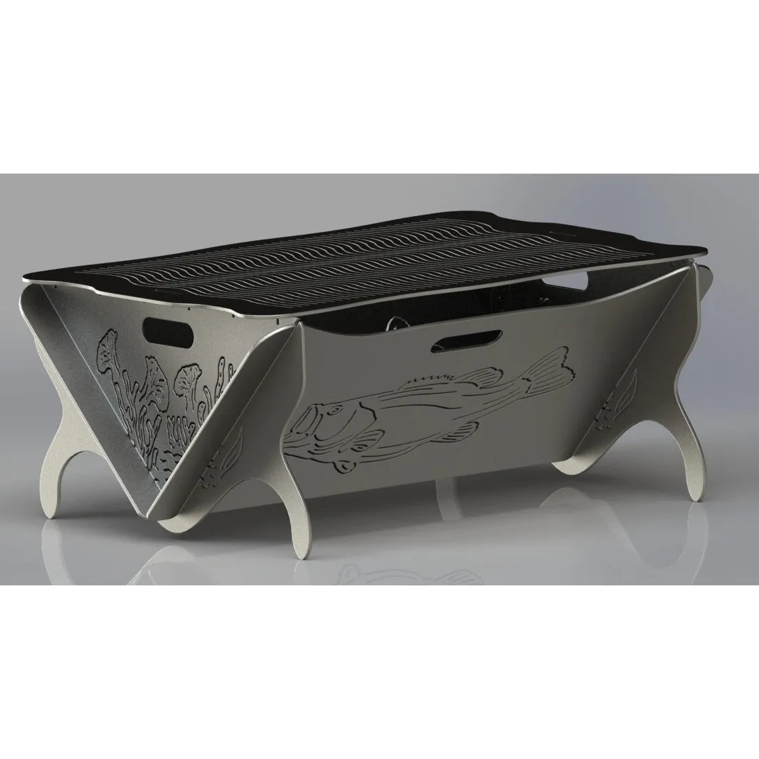 Collapsible Fire Pit DXF for CNC | Trout and Bass Fishes