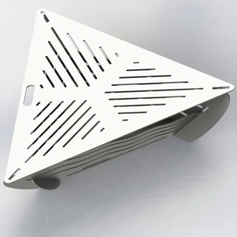 Collapsible Triangle Fire Pit DXF for CNC Wavy design with Grill