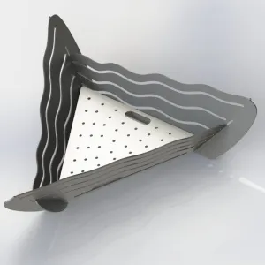 Collapsible Triangle Fire Pit DXF for CNC Wavy design with Grill