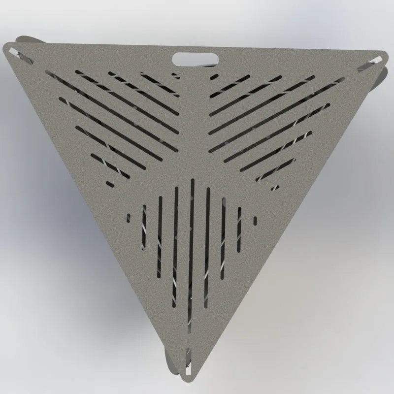Collapsible Triangle Fire Pit DXF for CNC Wavy design with Grill
