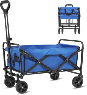 Collapsible Wagon Cart Foldable,Wagon Carts with Wheels Folding,Utility Grocery for Sand Camping Sports Shopping Outdoor