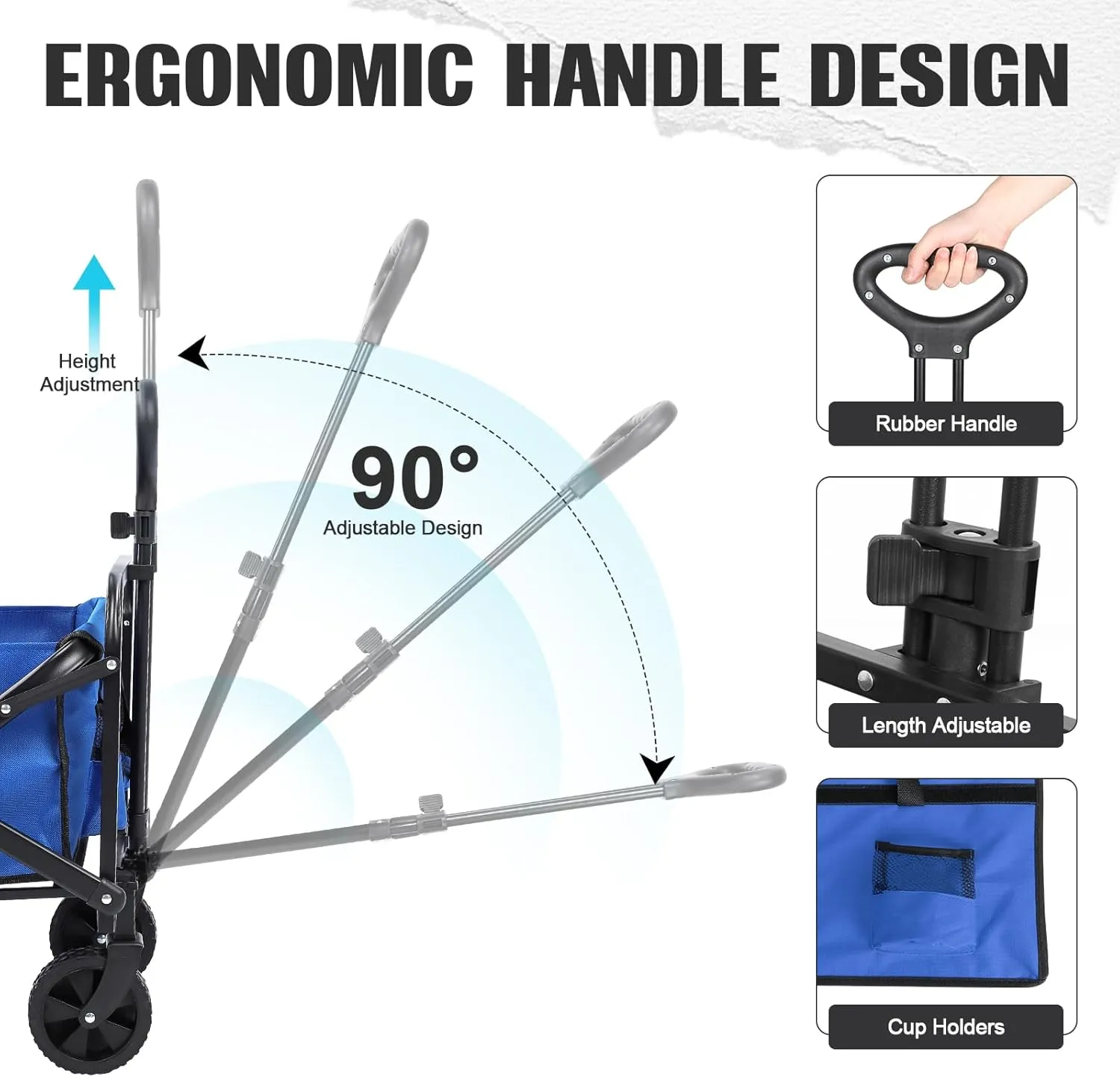 Collapsible Wagon Cart Foldable,Wagon Carts with Wheels Folding,Utility Grocery for Sand Camping Sports Shopping Outdoor