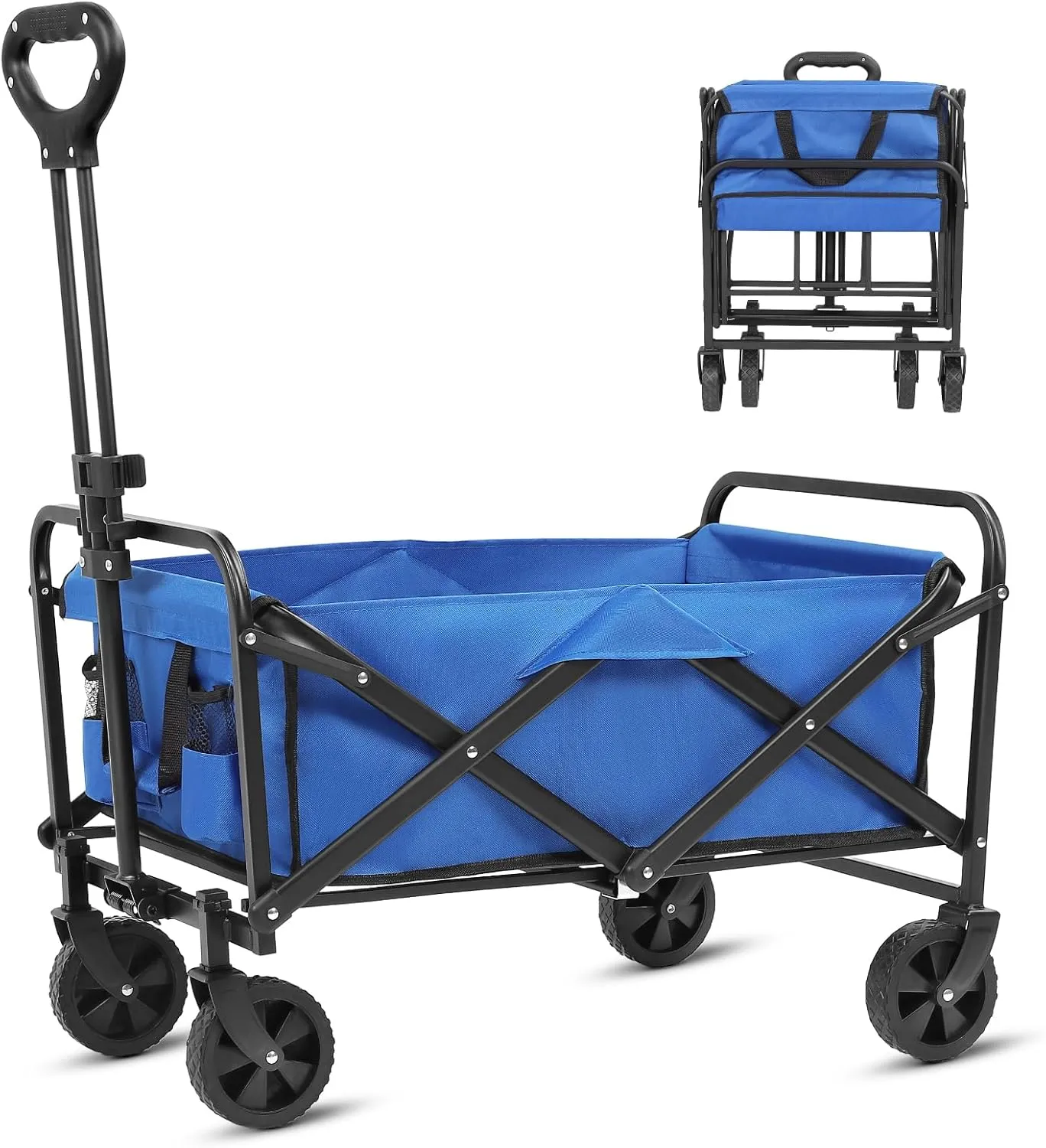 Collapsible Wagon Cart Foldable,Wagon Carts with Wheels Folding,Utility Grocery for Sand Camping Sports Shopping Outdoor