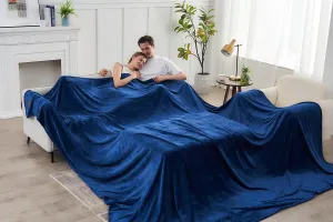 Commollis Oversized King Fleece Blanket 120"x120" (10'x10') - Giant Flannel Throw Blanket for Bed, Couch, Camping & Travel - Soft, Warm, Family-Sized Blanket for Indoor & Outdoor Use