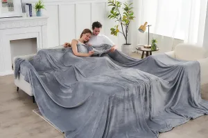 Commollis Oversized King Fleece Blanket 120"x120" (10'x10') - Giant Flannel Throw Blanket for Bed, Couch, Camping & Travel - Soft, Warm, Family-Sized Blanket for Indoor & Outdoor Use