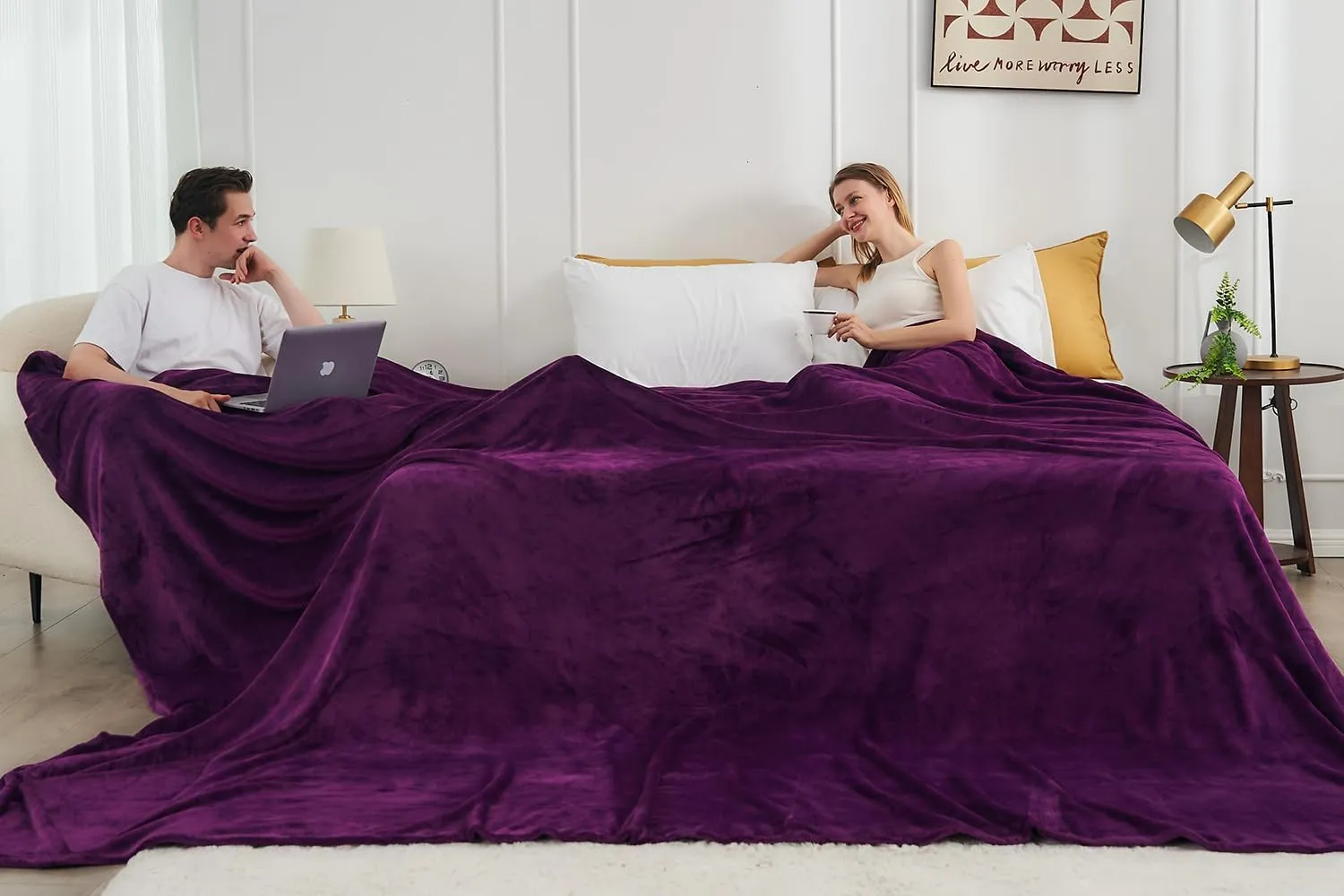 Commollis Oversized King Fleece Blanket 120"x120" (10'x10') - Giant Flannel Throw Blanket for Bed, Couch, Camping & Travel - Soft, Warm, Family-Sized Blanket for Indoor & Outdoor Use