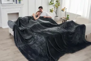 Commollis Oversized King Fleece Blanket 120"x120" (10'x10') - Giant Flannel Throw Blanket for Bed, Couch, Camping & Travel - Soft, Warm, Family-Sized Blanket for Indoor & Outdoor Use