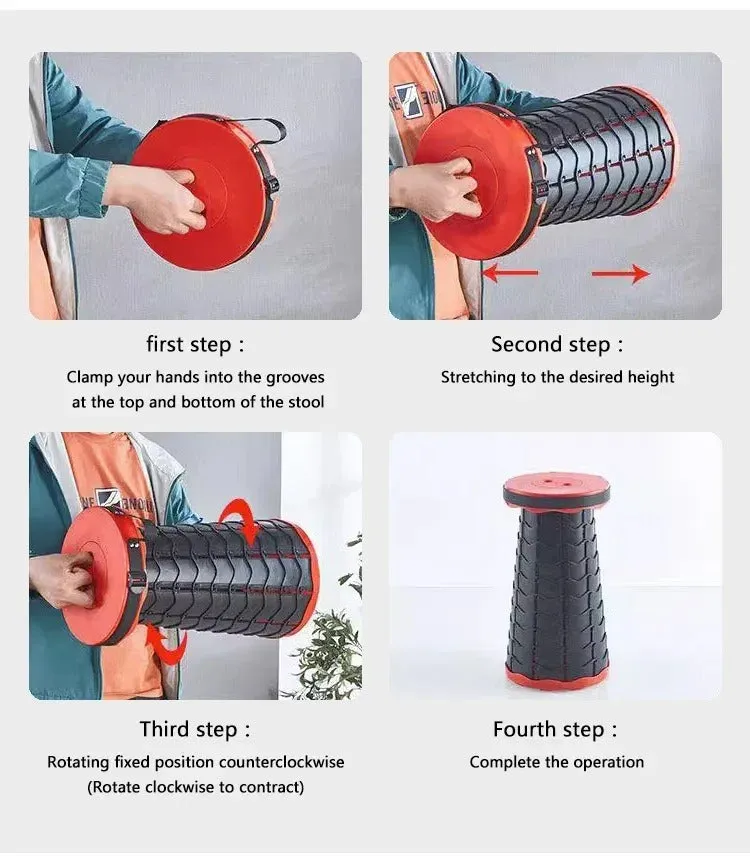 CompactSeat™ - Portable Collapsible Folding Stool