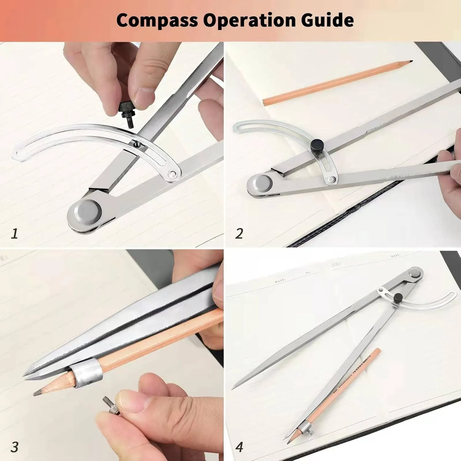 Compass for Geometry, 20 inch Compass for Woodworking, Precision Woodworking Compass with Wing Divider and Pencil Holder, Large Compass for Geometry, Drafting, Drawing Compass (20inch)