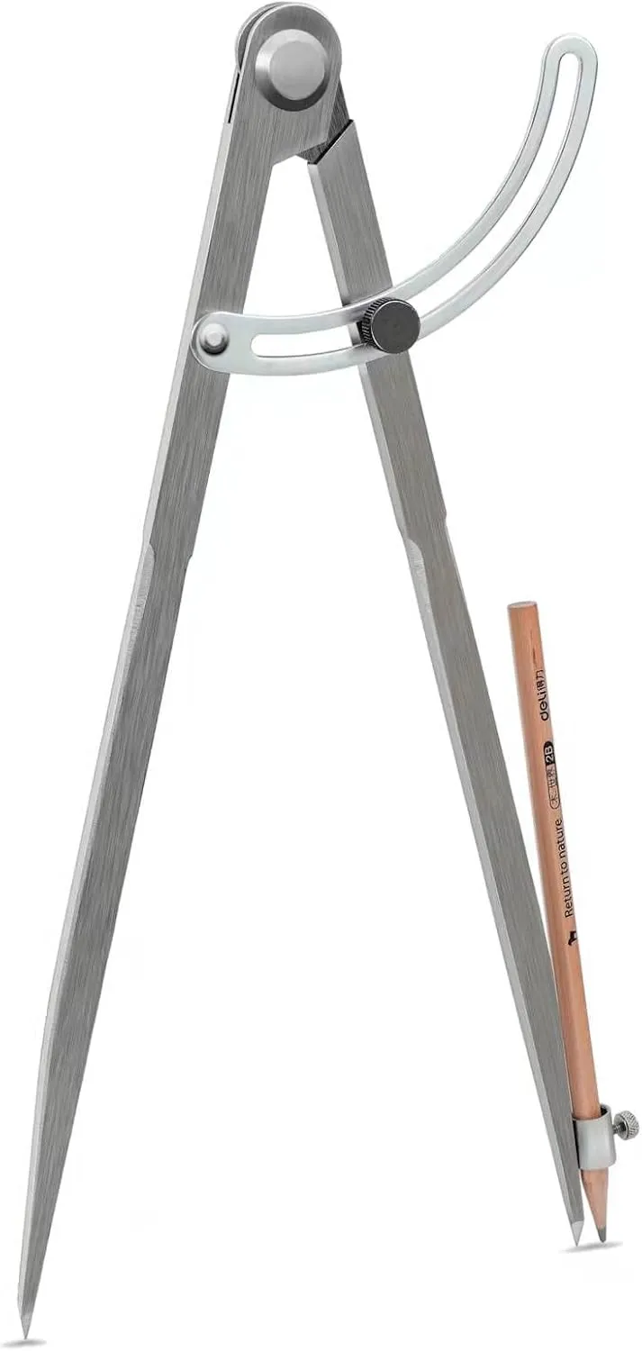 Compass for Geometry, Compass for Woodworking, 16 inch Precision Woodworking Compass with Wing Divider and Pencil Holder, Large Compass for Geometry, Woodworking Compass, Drafting, Drawing Compass