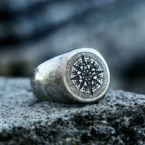 Compass Grey Silver Ring 18mm