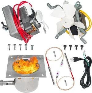 Complete Grill Upgrade Kit - 2.0 Auger Motor, Induction Fan, Fire Burn Pot, Hot Rod Ignitor & Power Cord-Compatible with Traeger, Pit Boss, Camp Chef, Z Grills & More Wood Pellet Grills