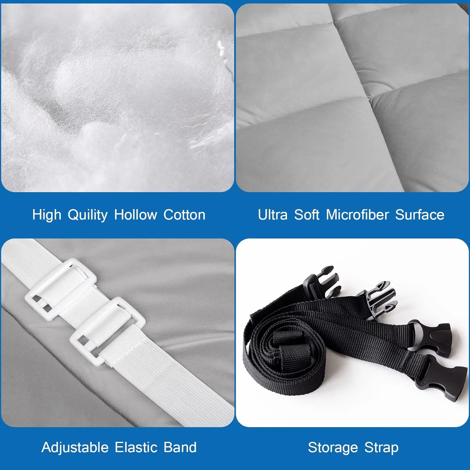 Cot Mattress Pad (Improved Thickness) Quilted Cot Pads for Camping, Sleeping Mattress Topper 30" X 75" for Camp/Rv Bunk/Narrow Twin Beds