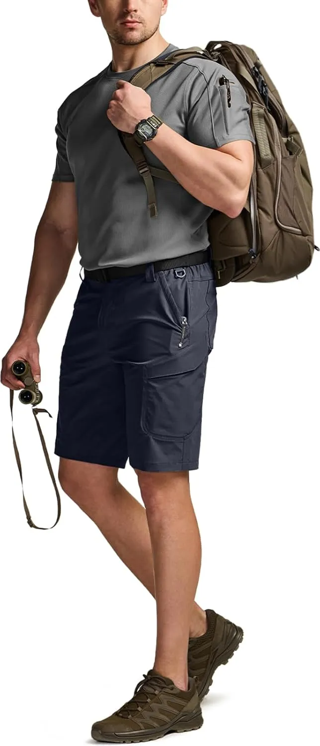 CQR Men’s Quick-Dry Stretch Hiking Cargo Shorts – Lightweight Water-Resistant Tactical Casual, Golf & Outdoor with Pockets