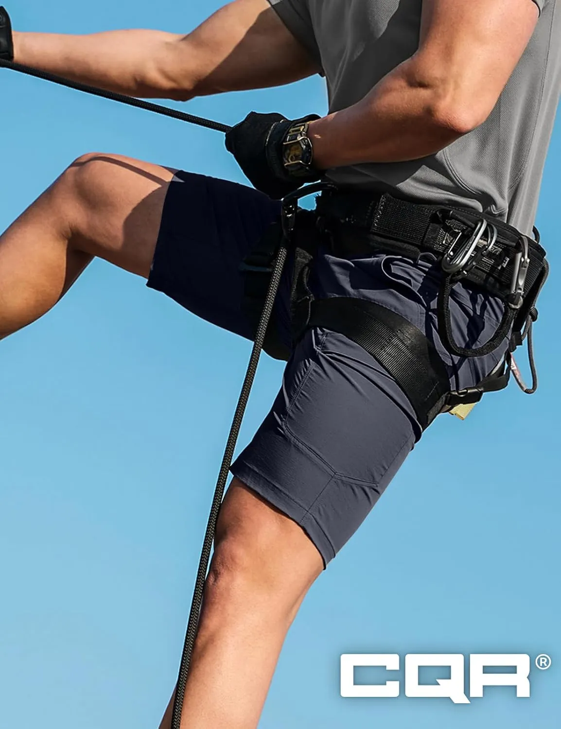 CQR Men’s Quick-Dry Stretch Hiking Cargo Shorts – Lightweight Water-Resistant Tactical Casual, Golf & Outdoor with Pockets