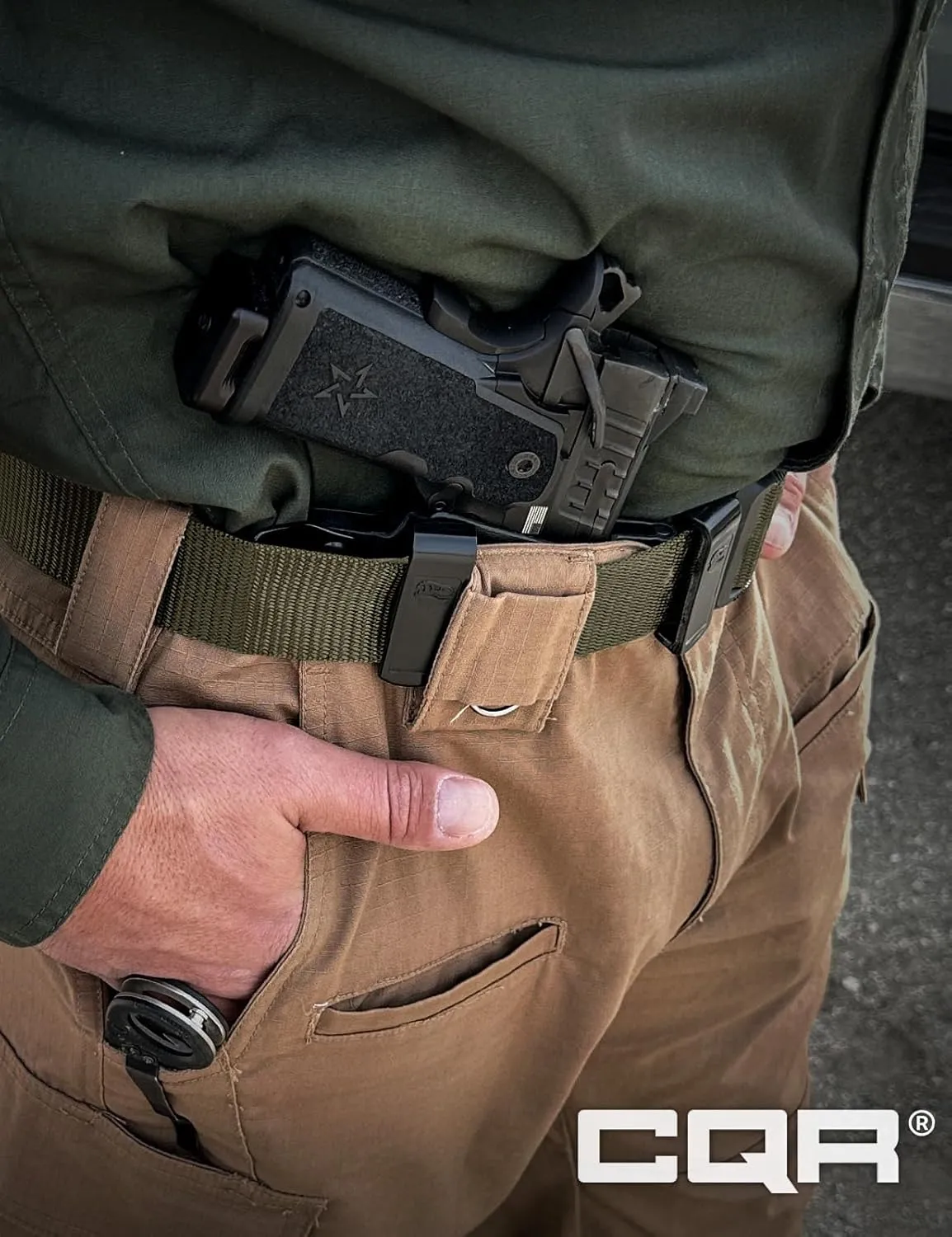 CQR Tactical Belt, Military Style Heavy Duty Belt, Webbing EDC Quick-Release Buckle