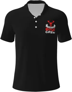 Crawfish Boil Crew Polo Shirts for Men, Mens Golf Shirt Quick-Dry Short Sleeve Casual